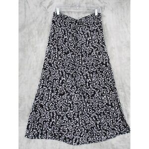 J Jill Skirt Small High Low Button Front Beach Resort Ditsy Floral Modest Boho